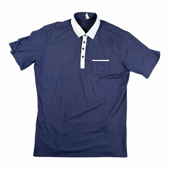State & Liberty Clothing Co. Other - State & Liberty Polo Mesh Shirt Mens 2XL Blue Performance Golf Athletic FLAW